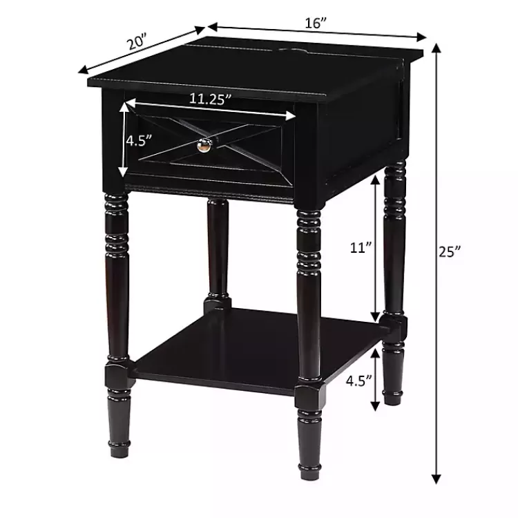 black_wood_charging_traditional_accent_table_8.webp Wood Charging Traditional Accent Table>Kirklands Home Hot
