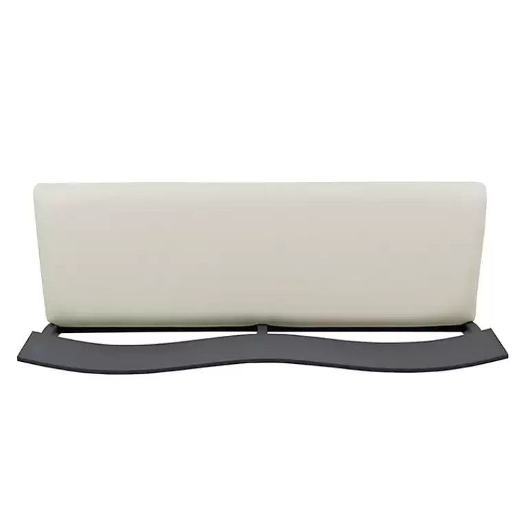 black_wood_cream_upholstered_bench_3.webp Black Wood Cream Upholstered Bench>Kirklands Home Sale