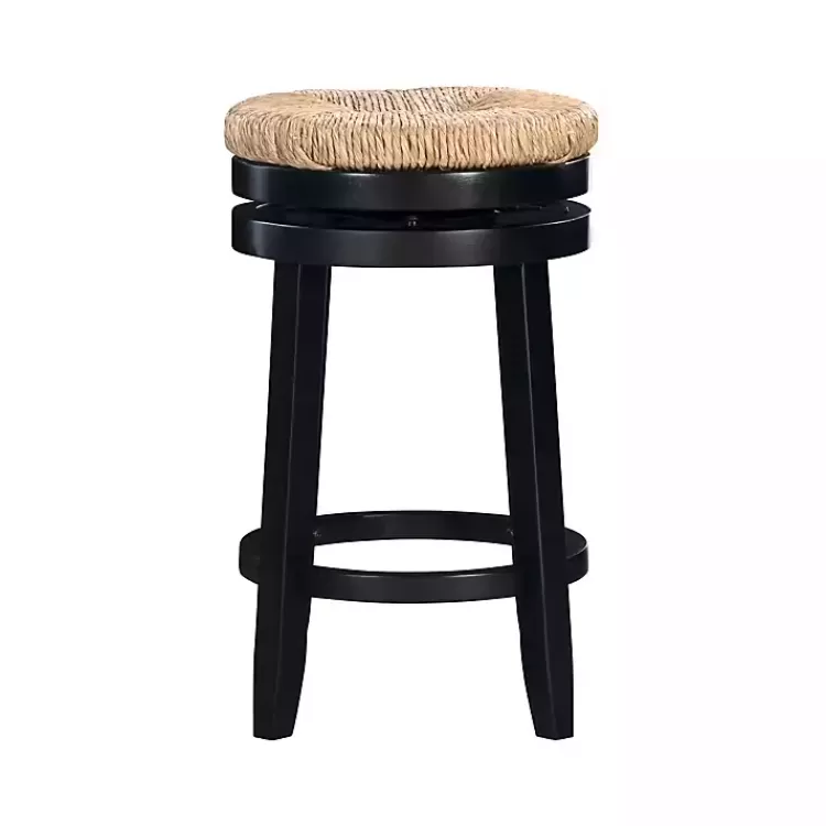 black_wood_seagrass_seat_swivel_counter_stool_2.webp Black Wood Seagrass Seat Swivel Counter Stool>Kirklands Home Fashion
