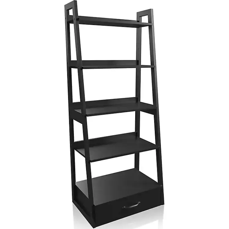 Wood 5-Shelf Leaning Bookshelf>Kirklands Home Outlet