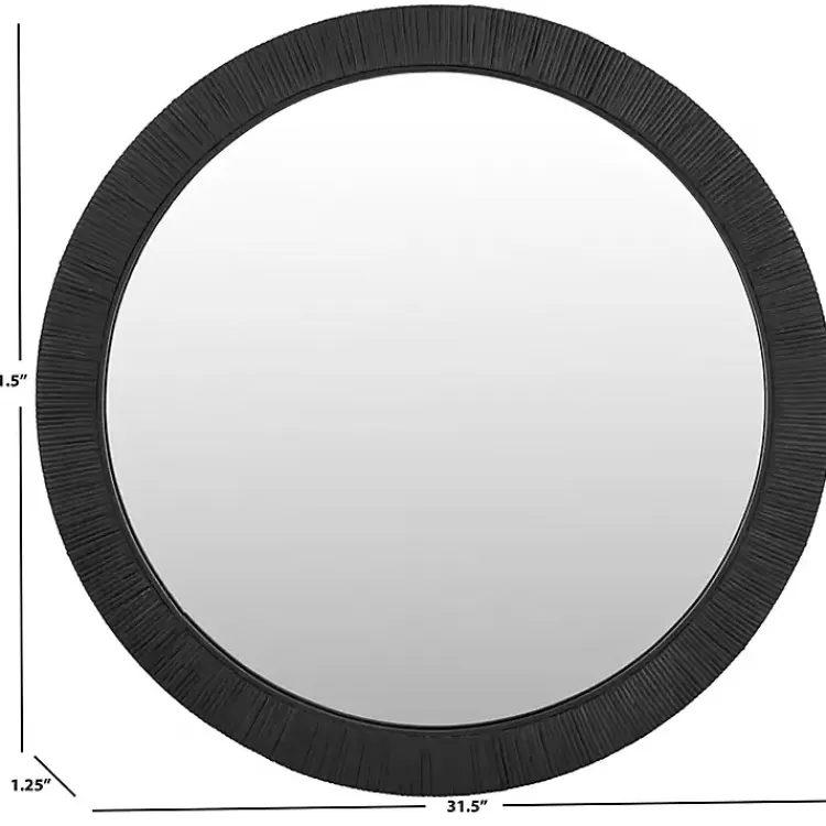 Black Wood Wrapped Nellie Wall Mirror>Kirklands Home Store
