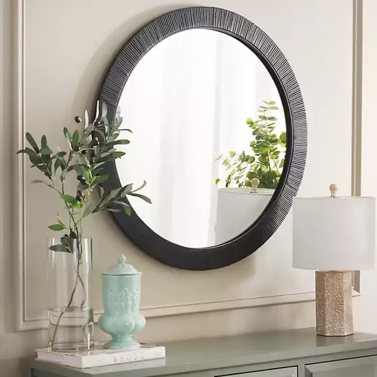 black_wood_wrapped_nellie_wall_mirror_4.webp Black Wood Wrapped Nellie Wall Mirror>Kirklands Home Store