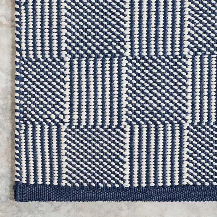 blue__ivory_checkered_indooroutdoor_rug_x_4-3.webp Blue & Ivory Checkered Indoor/Outdoor Rug, 5x8>Kirklands Home Best Sale