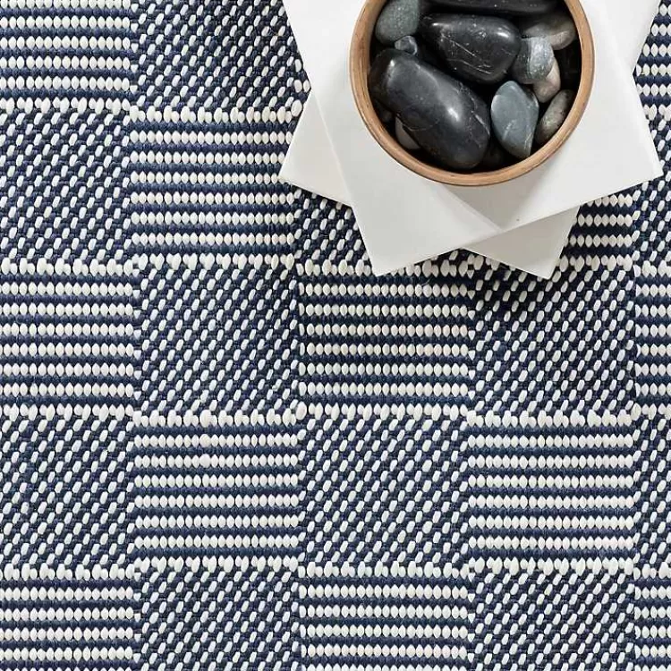 blue__ivory_checkered_indooroutdoor_rug_x_5-3.webp Blue & Ivory Checkered Indoor/Outdoor Rug, 5x8>Kirklands Home Best Sale