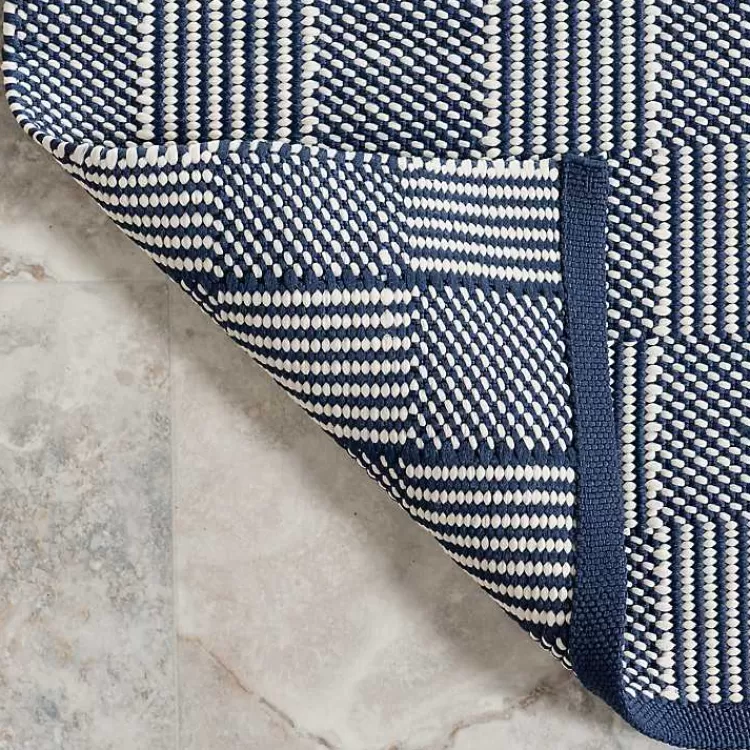blue__ivory_checkered_indooroutdoor_runner_x_6.webp Blue & Ivory Checkered Indoor/Outdoor Runner, 3x8>Kirklands Home New