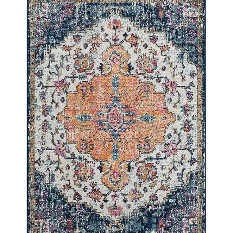Blue & Orange Boho Medallion Area Rug, 5x7>Kirklands Home Cheap