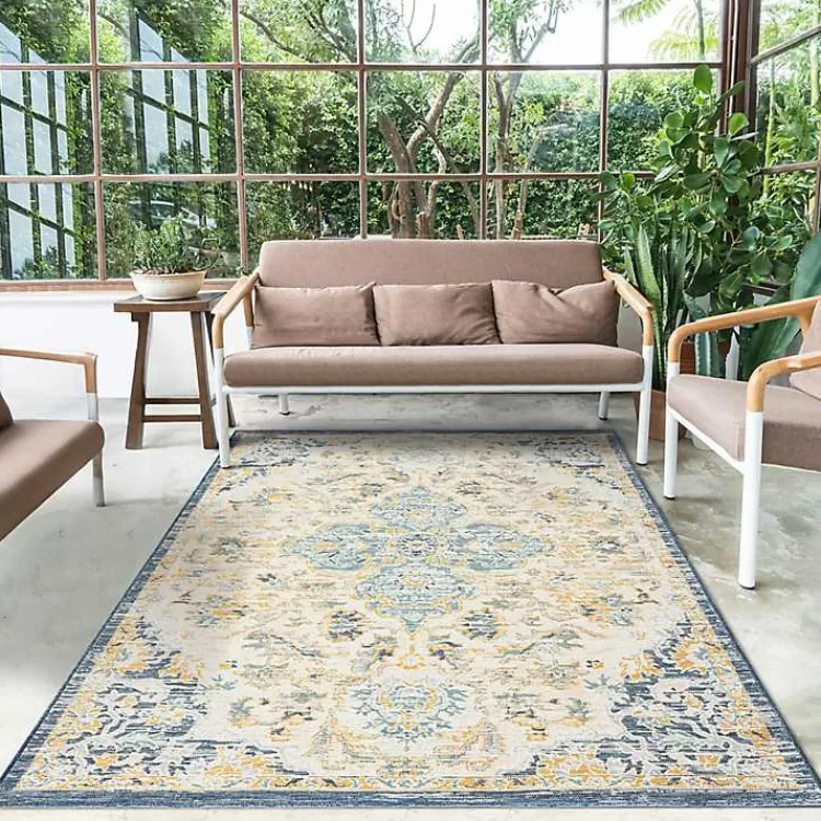 blue__orange_medallion_reversible_area_rug_x_2-1.webp Blue & Orange Medallion Reversible Area Rug, 5x7>Kirklands Home Sale