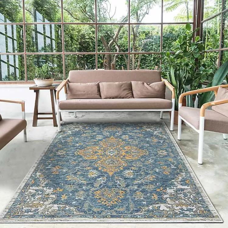 blue__orange_medallion_reversible_area_rug_x_3-1.webp Blue & Orange Medallion Reversible Area Rug, 5x7>Kirklands Home Sale