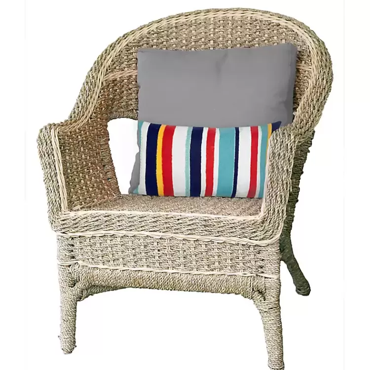 Blue & Red Lamontage Stripe Outdoor Throw Pillow>Kirklands Home Hot