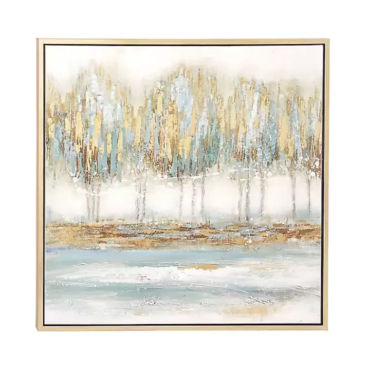 Blue Abstract Trees Framed Canvas Art Print>Kirklands Home Cheap