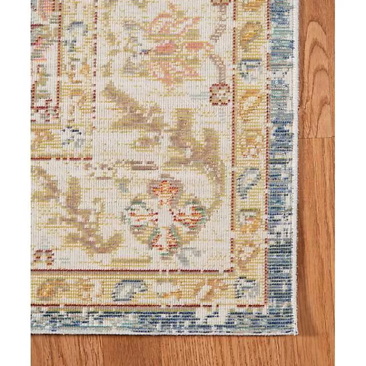 Blue and Beige Vintage Border Area Rug, 2x3>Kirklands Home Cheap