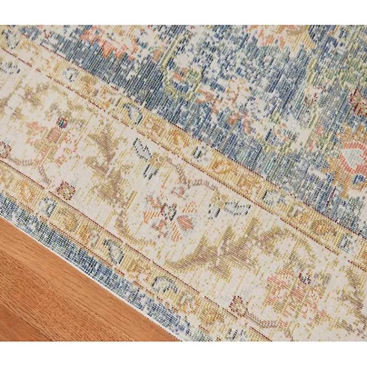 Blue and Beige Vintage Border Area Rug, 2x3>Kirklands Home Cheap