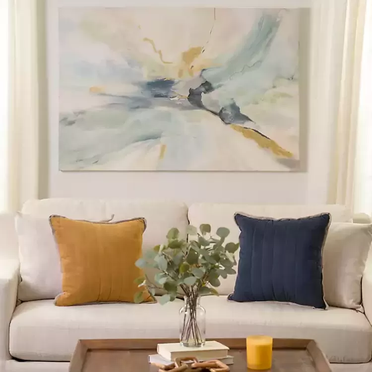 Blue and Gold Abstract Canvas Art Print, 48x32 in.>Kirklands Home Online