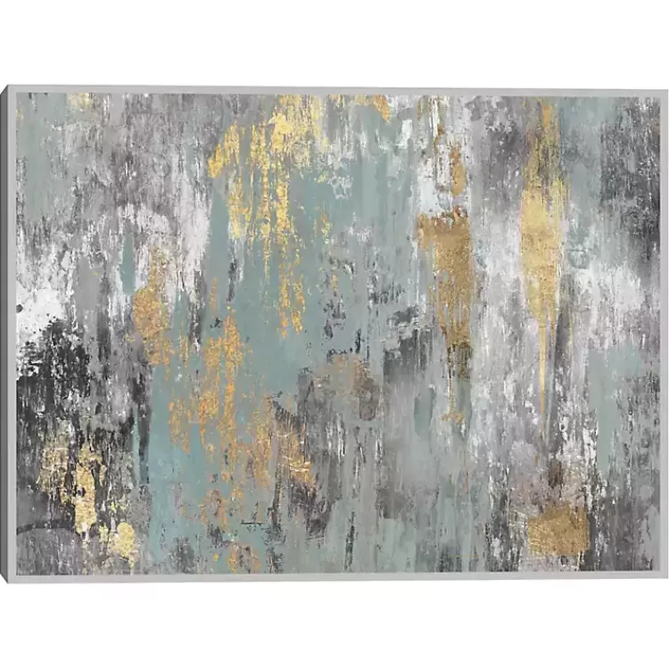 Blue and Gold Ikat Framed Canvas Art Print>Kirklands Home Sale