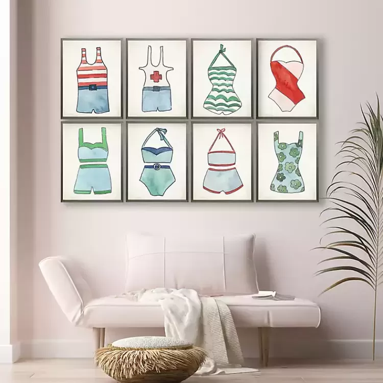 Blue and Green Vintage Swimsuits Art, Set of 4>Kirklands Home Discount