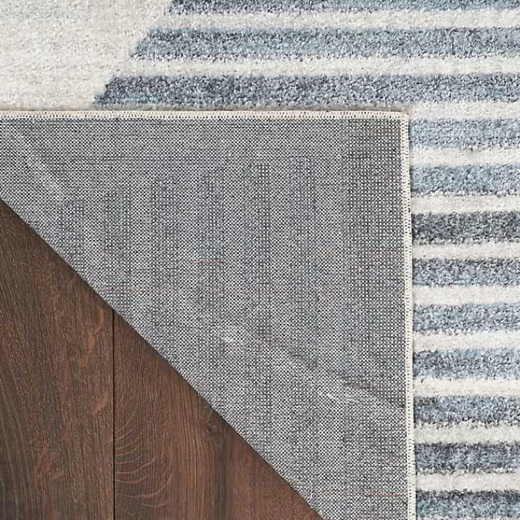 Blue and Ivory Half Moon Washable Area Rug, 5x7>Kirklands Home Flash Sale