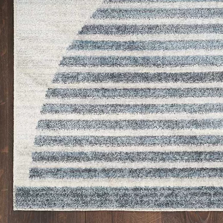 Blue and Ivory Half Moon Washable Area Rug, 5x7>Kirklands Home Flash Sale