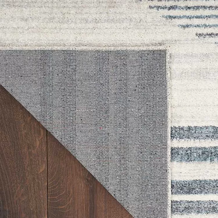 Blue and Ivory Linear Orb Washable Area Rug, 5x7>Kirklands Home Clearance