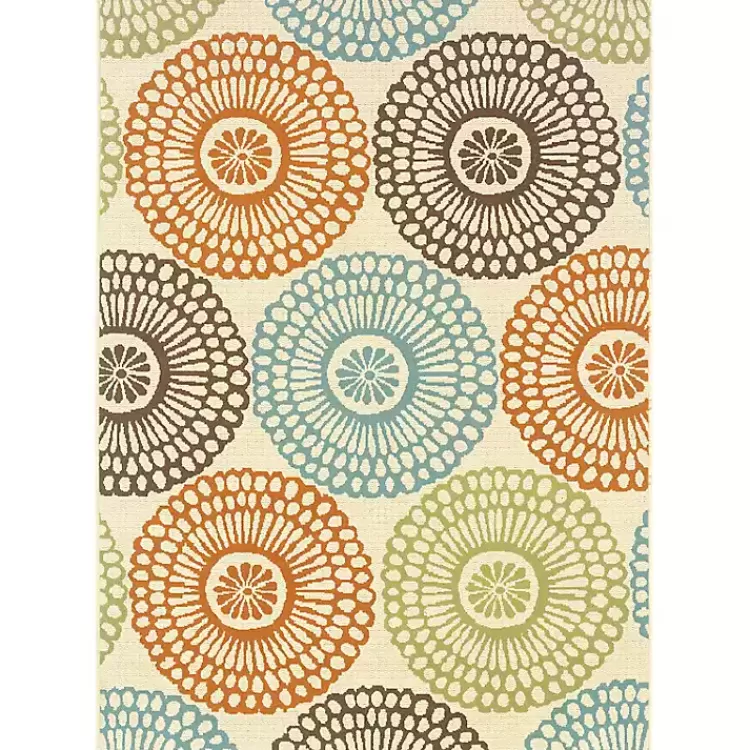 Blue and Orange Circles Outdoor Area Rug, 3x5>Kirklands Home Flash Sale