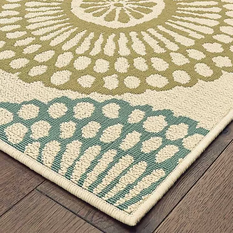 Blue and Orange Circles Outdoor Area Rug, 5x7>Kirklands Home Best
