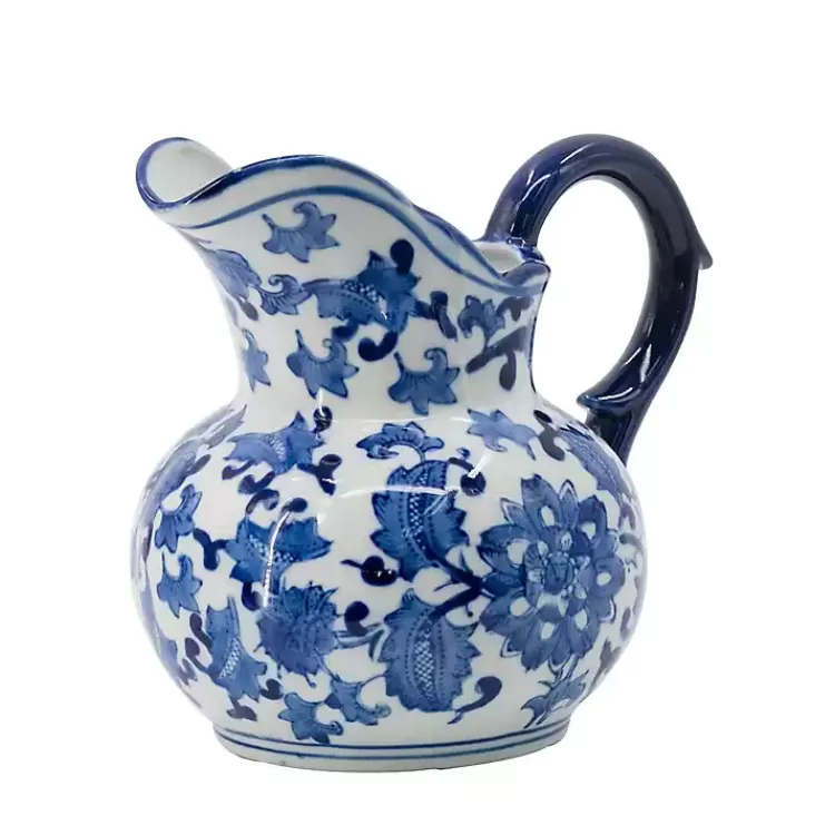 blue_and_white_floral_ceramic_pitcher_2.webp Blue and White Floral Ceramic Pitcher>Kirklands Home Cheap