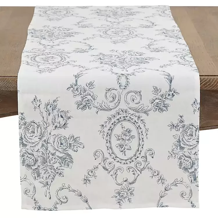 Blue and White Floral Table Runner, 90 in.>Kirklands Home Cheap