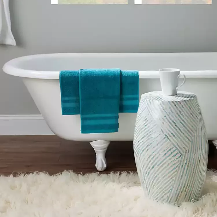 Blue and White Mosaic Capiz Shell Drum End Table>Kirklands Home Cheap