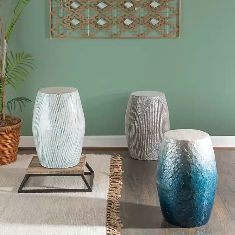 blue_and_white_mosaic_capiz_shell_drum_end_table_5.webp Blue and White Mosaic Capiz Shell Drum End Table>Kirklands Home Cheap