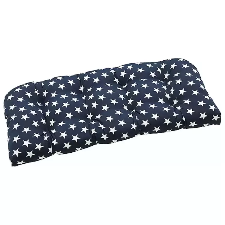 Blue and White Stars Outdoor Loveseat Cushion>Kirklands Home Store