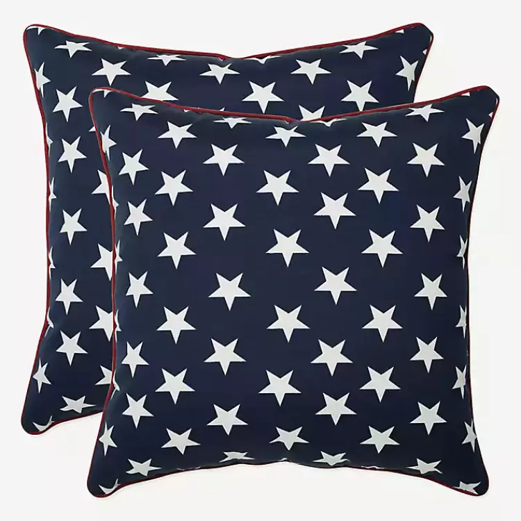 Blue and White Stars Outdoor Pillows, Set of 2>Kirklands Home Discount