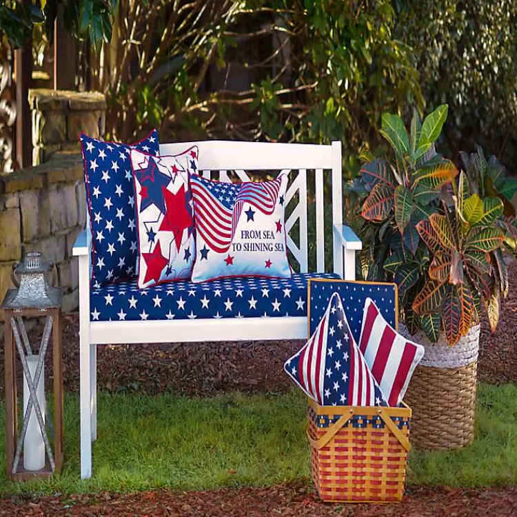Blue and White Stars Outdoor Pillows, Set of 2>Kirklands Home Discount