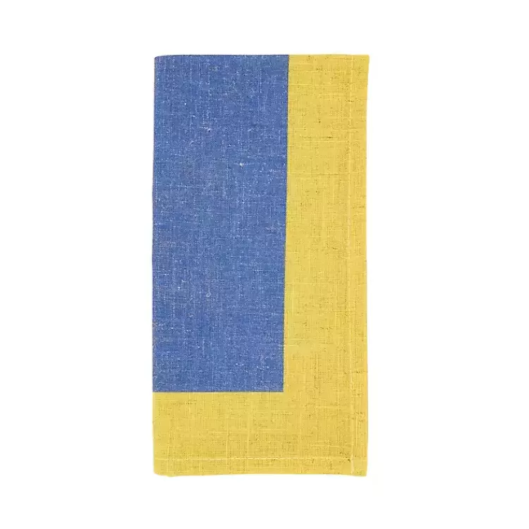 Blue and Yellow Colorblock Napkins, Set of 4>Kirklands Home Outlet