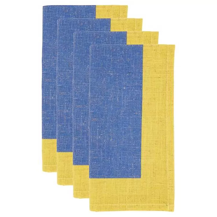 Blue and Yellow Colorblock Napkins, Set of 4>Kirklands Home Outlet