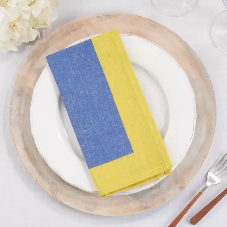 Blue and Yellow Colorblock Napkins, Set of 4>Kirklands Home Outlet