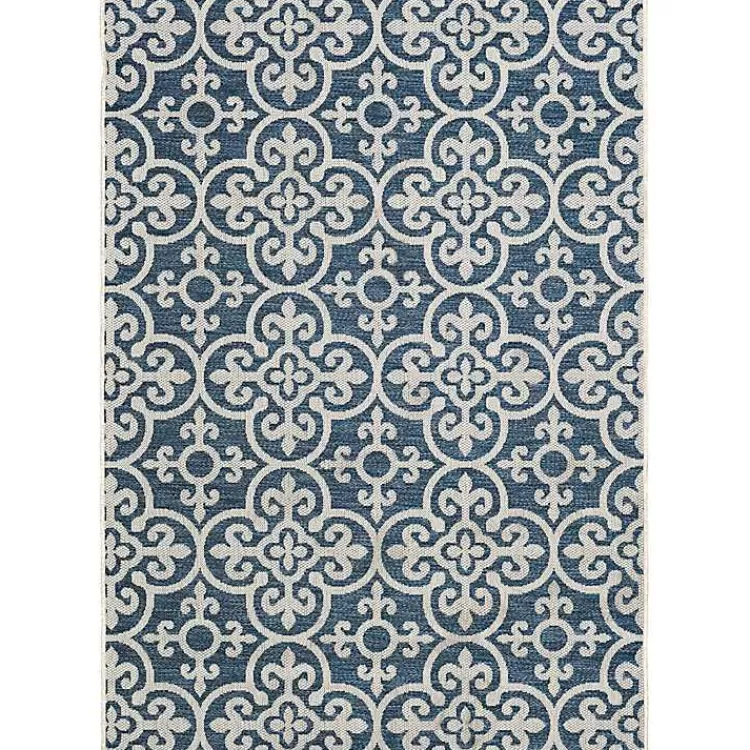 Blue Auckland Tile Outdoor Area Rug, 7x9>Kirklands Home Discount