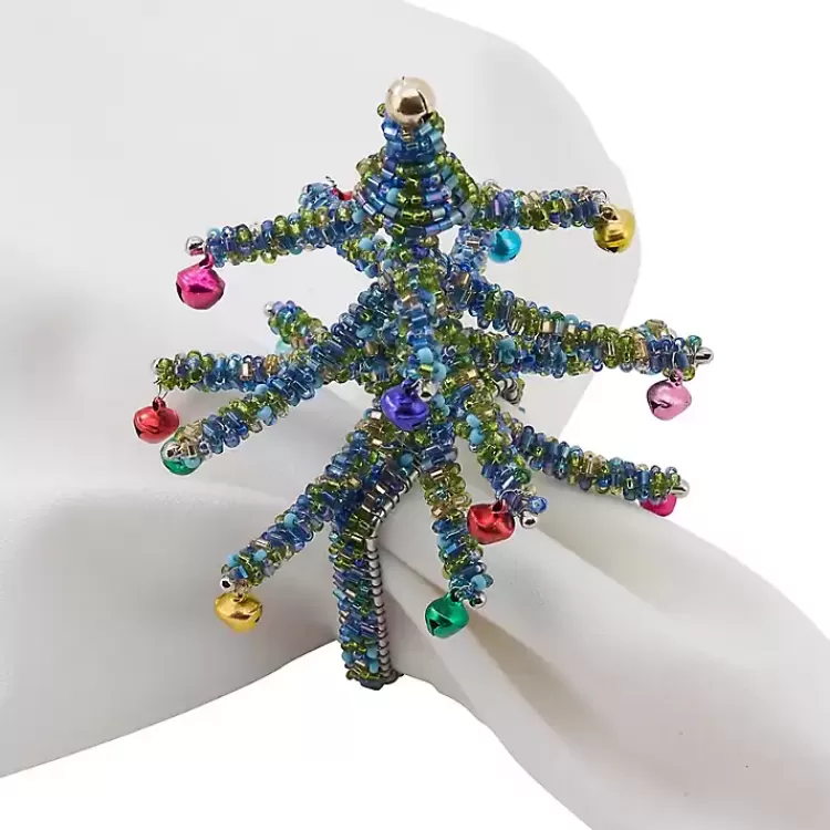 blue_beaded_christmas_tree_napkin_rings_set_of__2.webp Blue Beaded Christmas Tree Napkin Rings, Set of 4>Kirklands Home Cheap