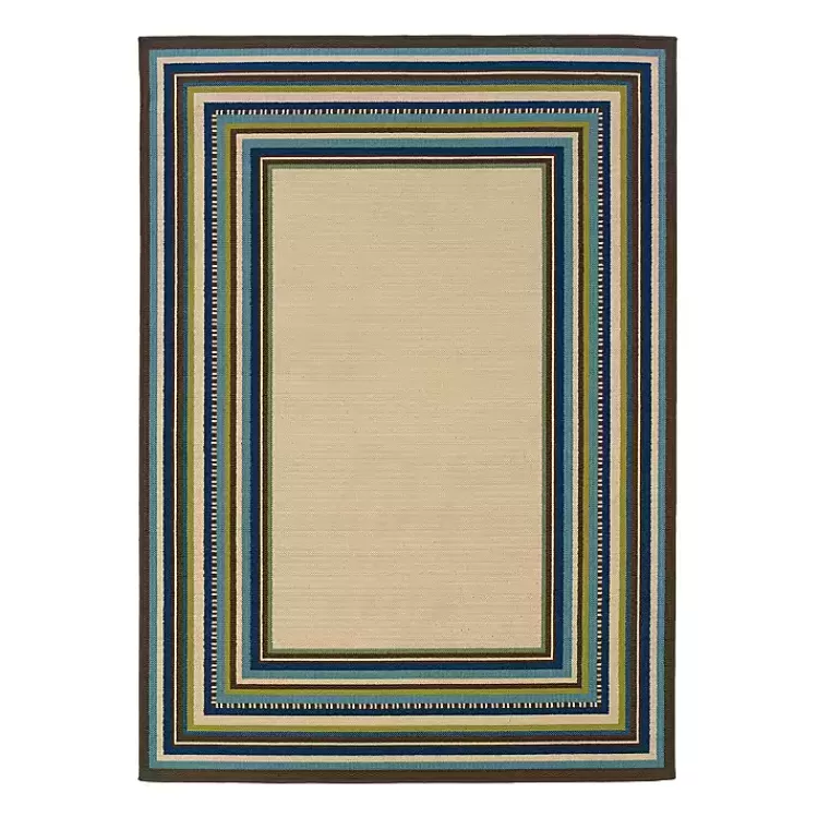 Blue Bordered Capetown Area Rug, 5x7>Kirklands Home Discount