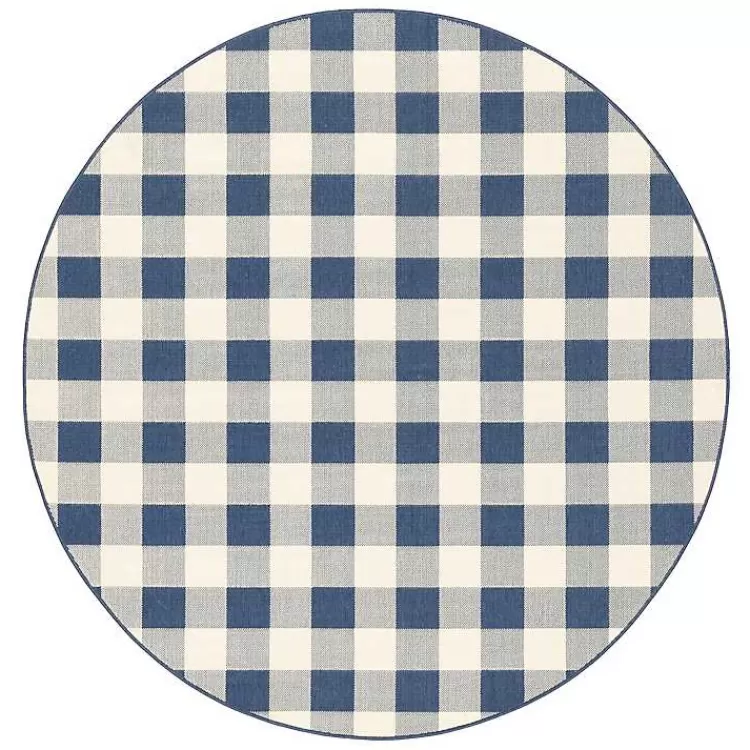 Buffalo Check Round Outdoor Area Rug, 7 ft.>Kirklands Home New