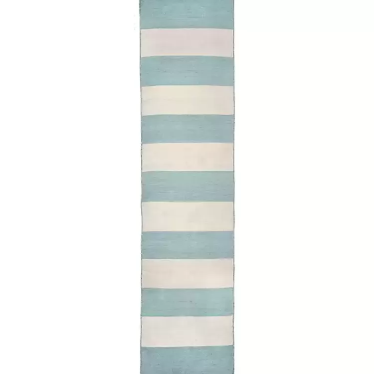 Blue Cabana Stripe Indoor/Outdoor Runner, 2x8>Kirklands Home Cheap