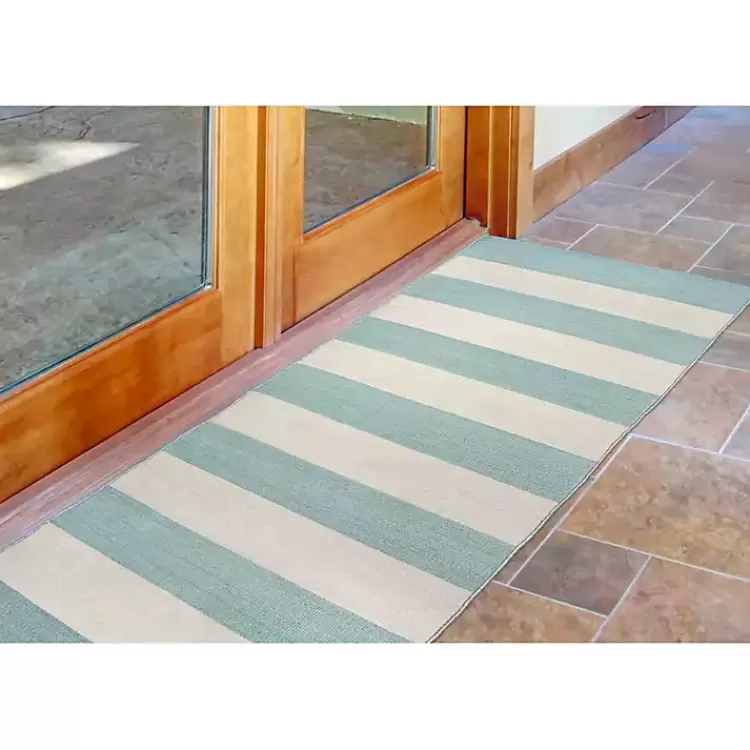 Blue Cabana Stripe Indoor/Outdoor Runner, 2x8>Kirklands Home Cheap