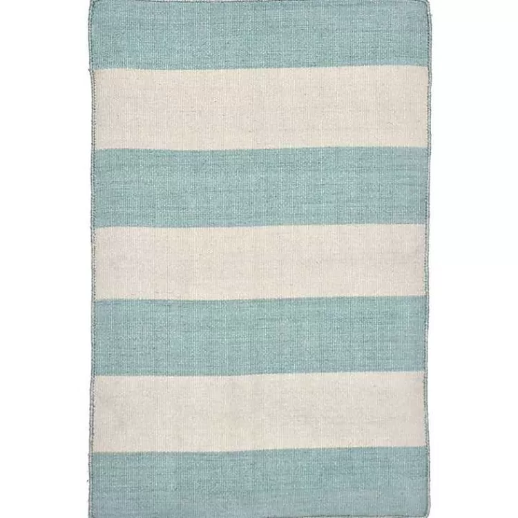 Blue Cabana Stripe Indoor/Outdoor Scatter Rug>Kirklands Home Cheap
