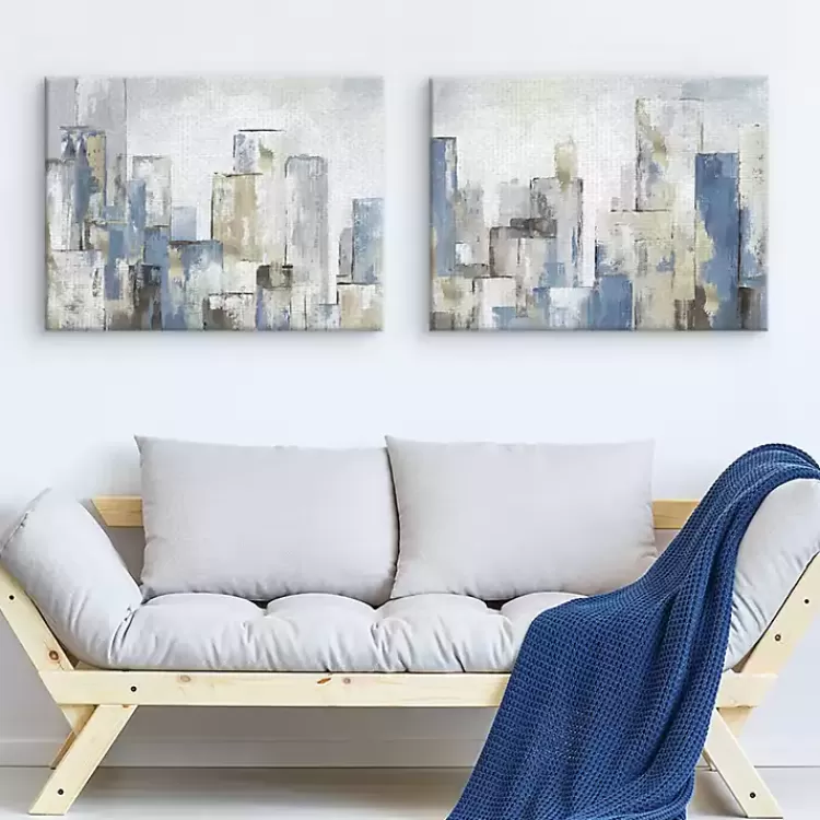 Blue City Canvas Art Prints, Set of 2>Kirklands Home Cheap