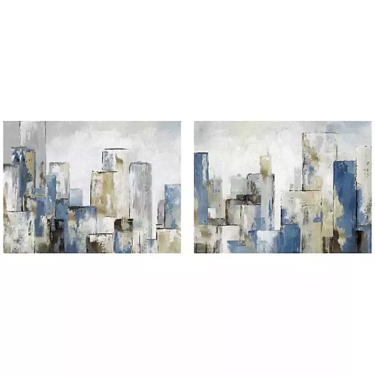 Blue City Canvas Art Prints, Set of 2>Kirklands Home Cheap