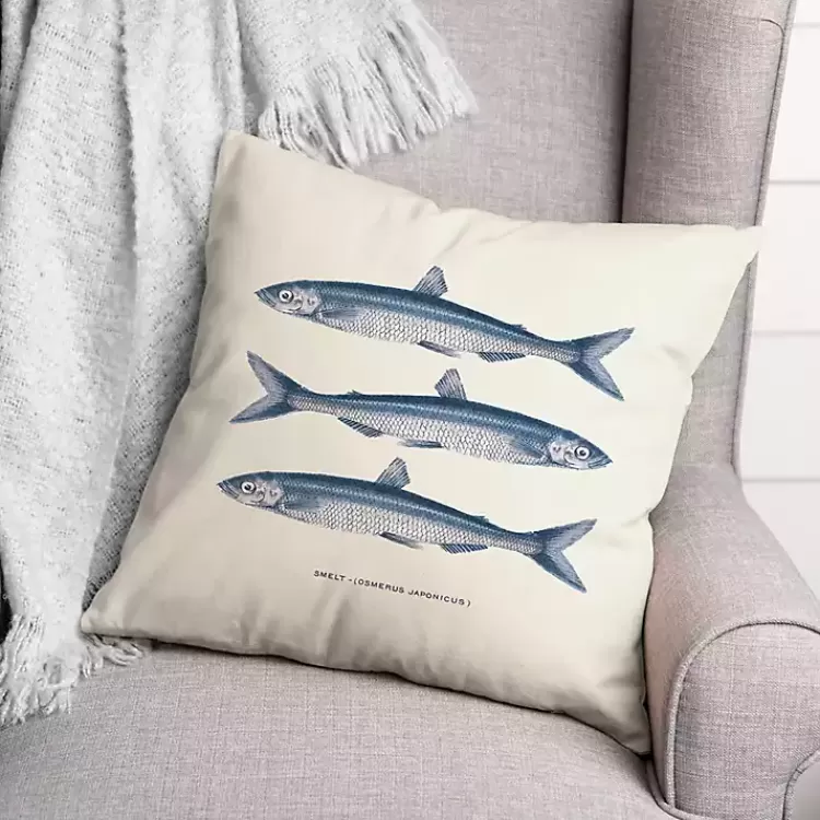 Blue Coastal Fish Outdoor Pillow>Kirklands Home Best