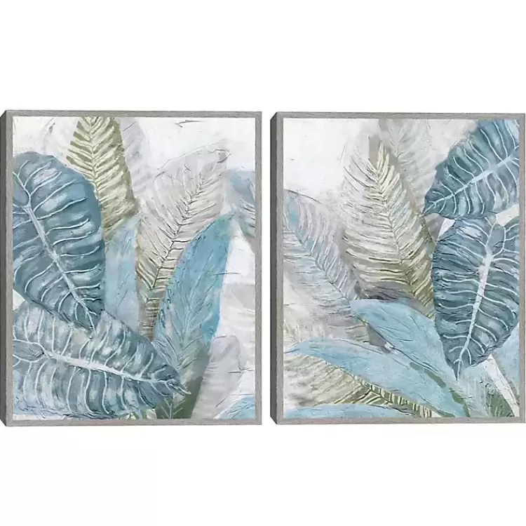Blue Coastal Leaves I & II Canvas Prints, Set of 2>Kirklands Home Fashion