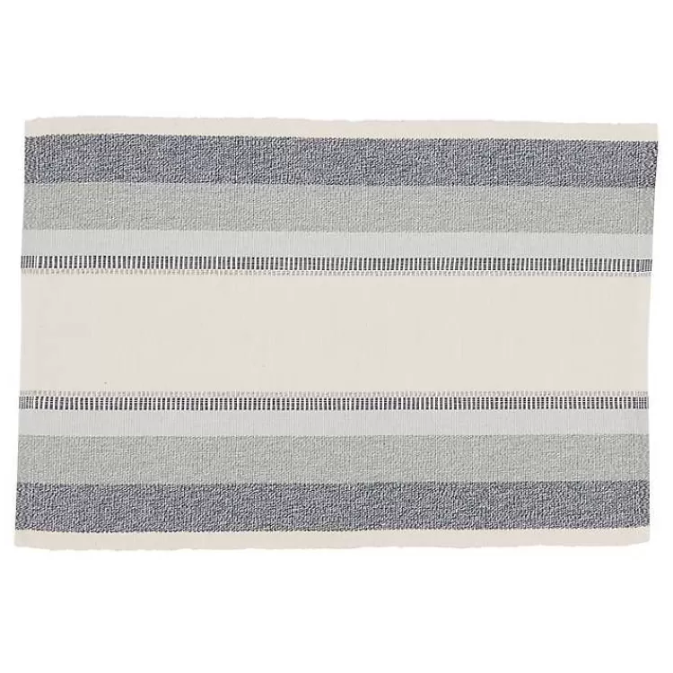 Blue Coastal Ribbed Striped Placemats, Set of 4>Kirklands Home Shop