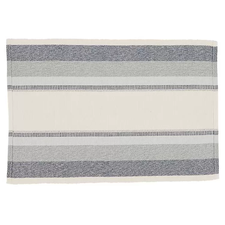Blue Coastal Ribbed Striped Placemats, Set of 4>Kirklands Home Shop