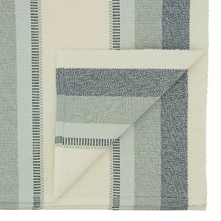 Coastal Ribbed Striped Table Runner>Kirklands Home New