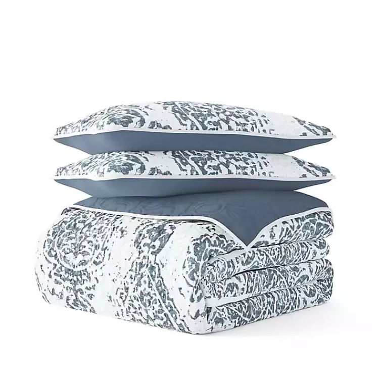 blue_damask_reversible_pc_king_quilt_set_2.webp Blue Damask Reversible 3-pc. King Quilt Set>Kirklands Home Online