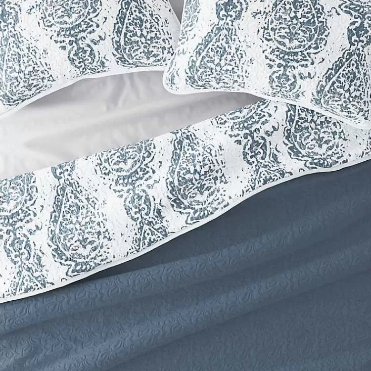 blue_damask_reversible_pc_king_quilt_set_4.webp Blue Damask Reversible 3-pc. King Quilt Set>Kirklands Home Online